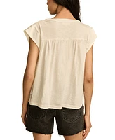 Lucky Brand Women's Lace-Trim Cap-Sleeve Henley T-Shirt