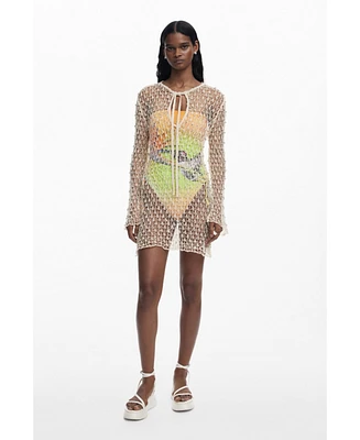 Desigual Women's Beaded crochet dress