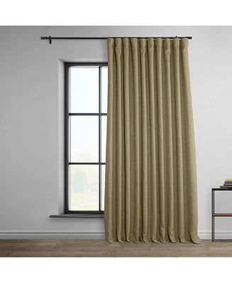 Half Price Drapes Nomad Tan Extra Wide Textured Faux Linen Room Darkening Curtain