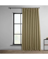 Half Price Drapes Nomad Tan Extra Wide Textured Faux Linen Room Darkening Curtain