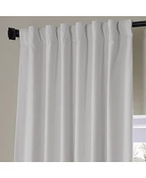 Half Price Drapes Misty White Signature Plush Velvet Hotel Blackout Curtain