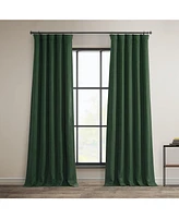 Half Price Drapes Key Green Textured Faux Linen Room Darkening Curtain