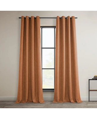 Half Price Drapes Desert Orange Grommet Textured Faux Linen Room Darkening Curtain