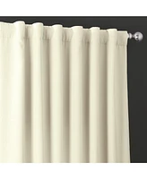 Half Price Drapes Gravity Ivory Italian Faux Linen Room Darkening Curtain