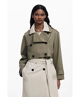 Desigual Women's Detachable two-tone trench coat