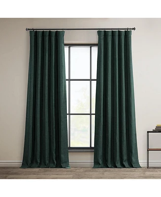 Half Price Drapes Focal Green Textured Faux Linen Room Darkening Curtain