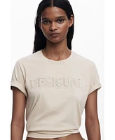 Desigual Women's Studded logo T-shirt
