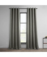 Half Price Drapes Blazer Grey Grommet Textured Faux Linen Room Darkening Curtain