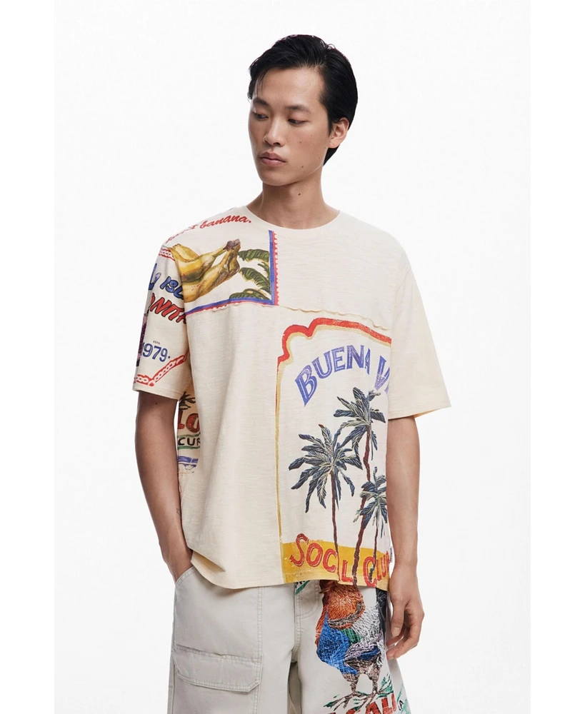 Desigual Men's BuenaVida postcard T-shirt