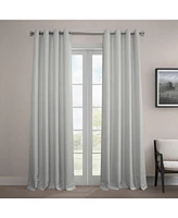 Half Price Drapes Oyster Grommet Textured Faux Linen Room Darkening Curtain