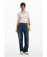 Desigual Women's T-shirt with printed sleeves