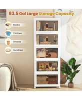 Stackable Storage Bins with 2 Lockable Wheels Versatile and Secure Organizers for Home or Office