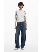 Desigual Women's Floral sleeve sweater