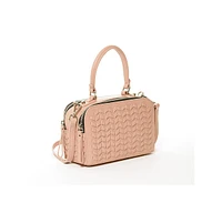 Susu The Kayla Pink Woven Leather Bag