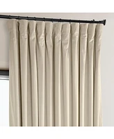 Half Price Drapes Angora Beige Extra Wide Signature Plush Velvet Hotel Blackout Curtain