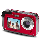 Minolta MN40WP 48MP Qhd Dual Lcd Screen Waterproof Camera, Red