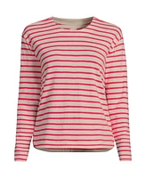 Lands' End Women's Plus Long Sleeve Mariner Jersey Crewneck Tee
