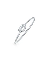 Bling Jewelry Minimalist Simple Midi Knuckle Stackable Infinity Love Knot Ring .925 Sterling Silver Thin 1mm Band