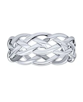 Bling Jewelry Silver Ring: Criss Cross Weave Braided Band Rope Twisted Cable Eternity Sterling