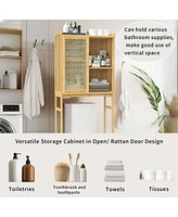 Unho Freestanding Bathroom Organizer: Over The Toilet Space-saver Storage Shelf Cabinet