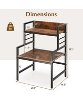 3-Tier Microwave Stand with 2 Open Shelves Practical and Stylish Storage for Kitchen Organization