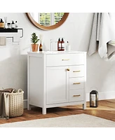 Single Bathroom Vanity with 2 Drawers and 1 Door Compact and Functional Storage Solution for Bathroom