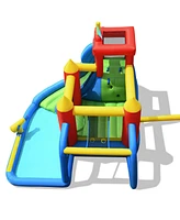 Inflatable Bounce House with Water Slide & Splash Pool Fun Outdoor Playset