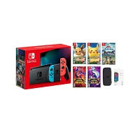 Nintendo Switch Pokemon Bundle With Legends Arceus , Scarlet , Violet, Let's Go Pikachu, Let's Go Evee & Accessories