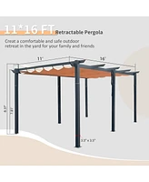 Mondawe 11 X 16 Ft Outdoor Aluminum Garden Pergola Patio Grill Gazebo Canopies