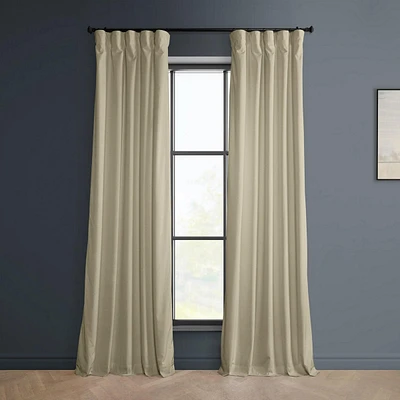 Half Price Drapes Macchiato Beige Heritage Plush Velvet Room Darkening Curtain