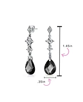 Bling Jewelry Briolette Faceted Teardrop Pear Shape Cubic Zirconia Cz Chandelier Earrings Sterling Silver