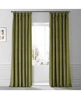 Half Price Drapes Jalapeno Green Signature Plush Velvet Hotel Blackout Curtain