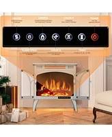 Kismile Electric Firplace Heater, Infrared Heaters with Remote Control and 3D Flame Effect Heating Mode, Overheating Safe