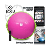 Bosu 72-10850 Home Gym Equipment The Original Balance Trainer 65 cm Diameter, Pink and Lime Green