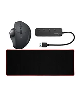 Logitech Mx Ergo Advanced Wireless Trackball with Extended Mouse Pad Bundle