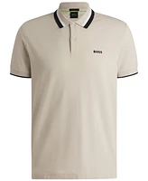 Boss by Hugo Men's Contrast Stripe Regular-Fit Paddy Polo Shirt