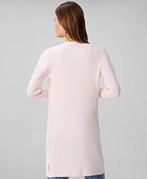 Calvin Klein Women's Cotton Ribbed Open-Front Duster Cardigan