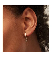 Ana Luisa Crescent Moon Huggie Hoops - Celeste