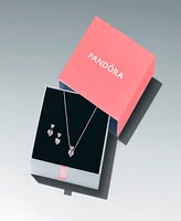 Pandora Silver Plated Sparkling Double Heart Gift Set