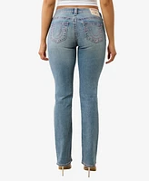 True Religion Women's Billie Mid Rise Straight Big T Jeans