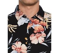 Cubavera Men's Short Sleeve Tropical Floral Print Button-Front Shirt
