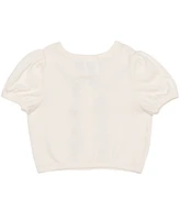 Disney Toddler and Little Girls Princess Roses Short Sleeve Sweater