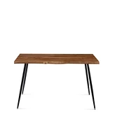 S Shape Irregular Mdf Dining Table Metal Legs Wood Design Table Top