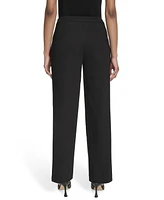 Halston Women's Button-Detailed Mid-Rise Ankle Pants