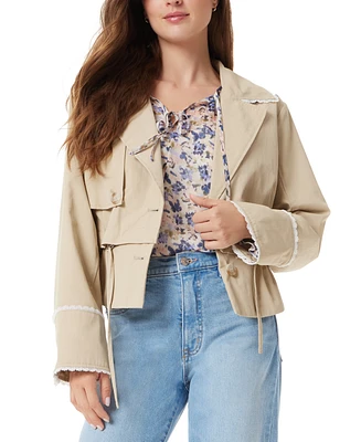 Sam Edelman Women's Gina Convertible Lace-Trim Trench