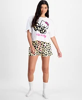 Love Tribe Juniors' Pull-On Hello Kitty Leopard Shorts