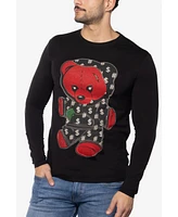 Men's Teddy Bear Rhinestone Graphic Long Sleeves T-Shirts