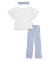 Levi's Little Girls 3-Piece Flatter Top Flared Legging and Headband Set