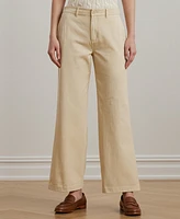 Lauren Ralph Women's Cotton Twill Wide-Leg Pants