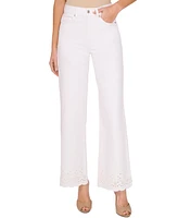 CeCe Women's Eyelet Scallop-Hem Jeans